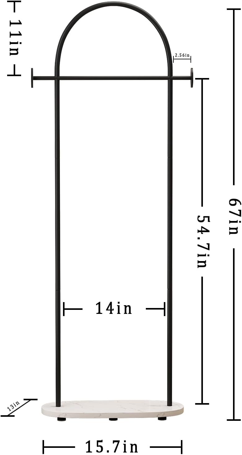 Black Clothing Racks, Modern Industrial Clothes Rack with Shelf, Heavy Duty Freestanding Coat Rack, Metal Coat Hanger Stand with Hooks for Boutique Office