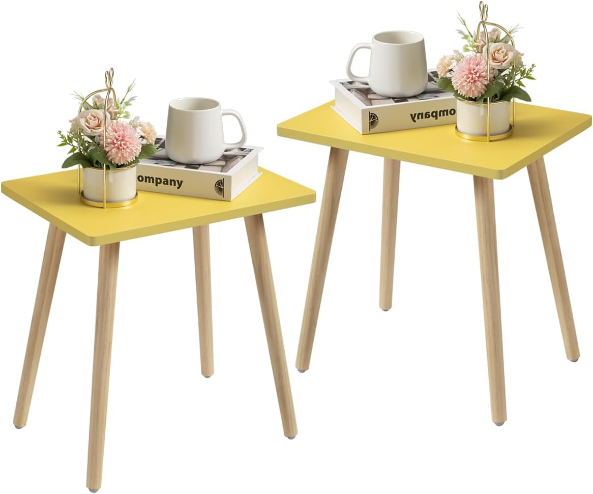 FORAOFUR Side Tables Living Room Set of 2, Small Wooden Table Accent Table Living Room, Bedroom, Accent Tables for Small Spaces, Easy Assembly