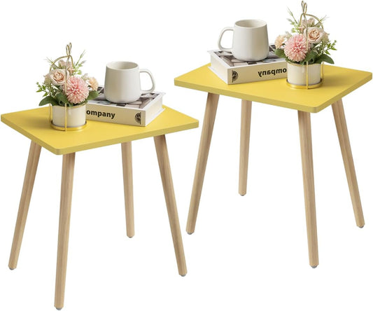 FORAOFUR Side Tables Living Room Set of 2, Small Wooden Table Accent Table Living Room, Bedroom, Accent Tables for Small Spaces, Easy Assembly
