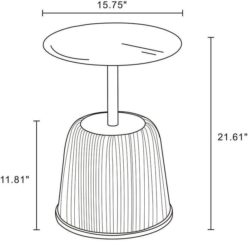 Manhattan Comfort Anderson Modern 15.75" Round End Tables 1.0 - Elegant Leatherette Upholstered Base with Pleated Design & Gold Steel Tabletop, Fully Assembled Accent Furniture, Set of 2, Green