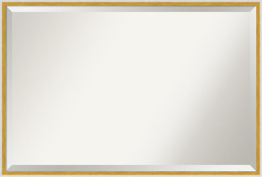 Amanti Art White Bathroom Mirror for Over Sink, 25x37 Paige White Gold Rectangle Vanity Mirror, Large Modern Contemporary Wood Frame, Hangs Horizonally and Vertically, Bathroom Wall Decor, Beveled