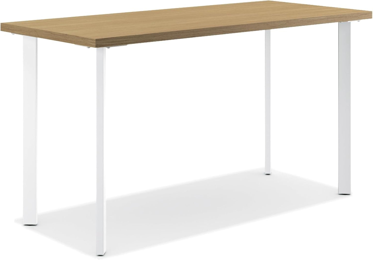 HON Coze Home Office Desks, Sturdy Table Computer Desk, 42", Natural Recon Top, White Base