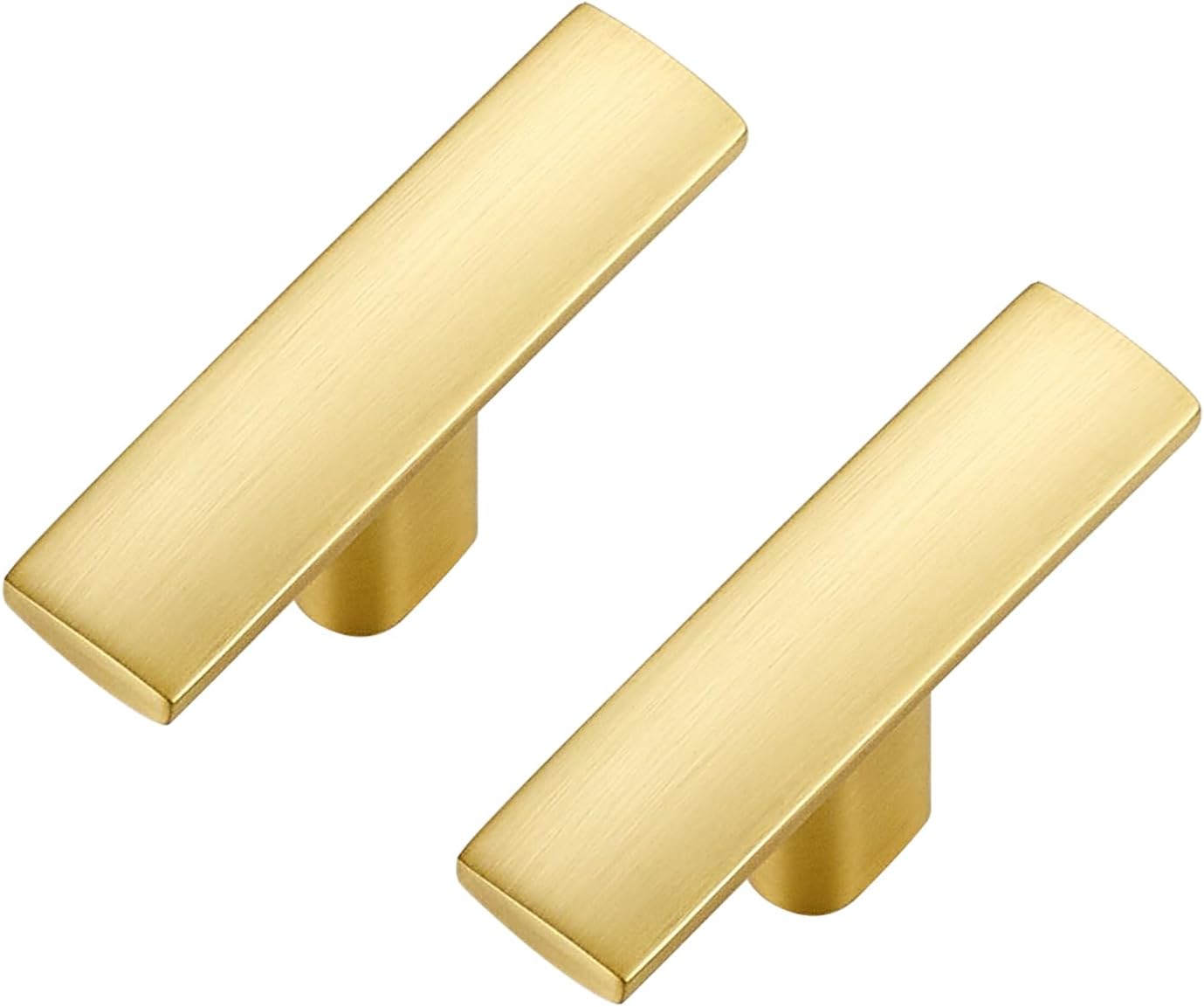 25 Pack Cabinet Handles Single Hole - Curved Cabinet Knobs Brushed Brass Drawer Pulls for Kitchen Cupboard Solid Pulls for Dresser Drawer Arch Closet Hardware