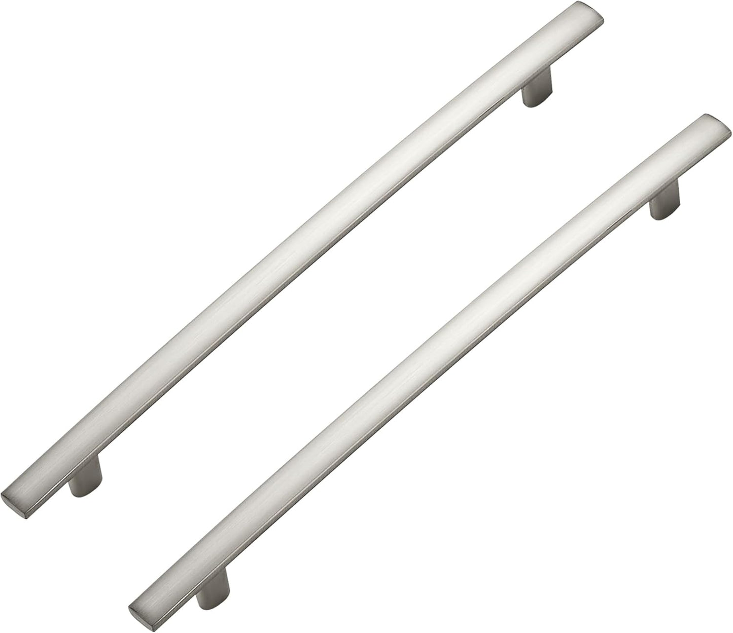 10 Pack Cabinet Handles 7.5" Hole Center - Curved Cabinet Pulls Brushed Nickel Drawer Pulls for Kitchen Cupboard Solid Hardware for Dresser Drawer Arch Hardware