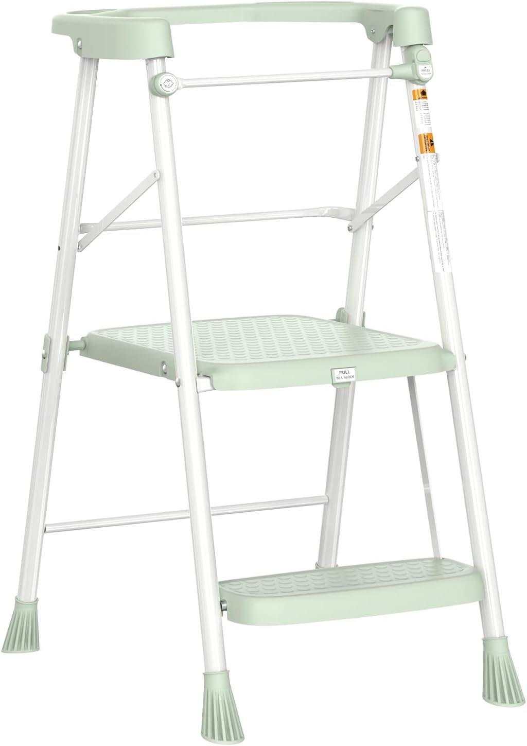 Kids Step Stool 2 Steps, Toddler Tower for Kitchen Counter Learning, Toddler Kitchen Stool Helper with Anti-Drop Safty Railing Kids Standing Folding Stepper, Green