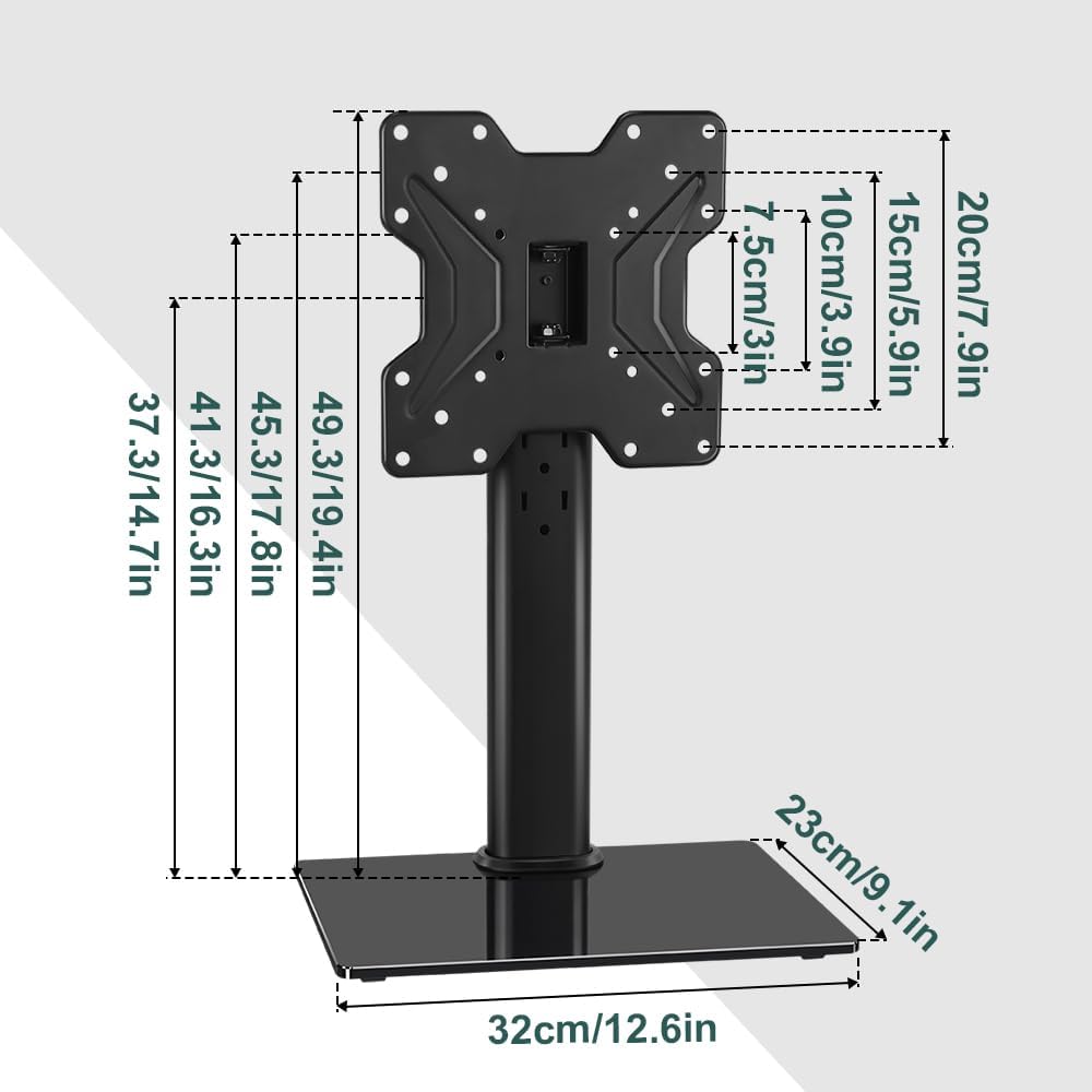 Universal TV Stand for 13"–43" TVs Swivel 4 Level Height Adjustable Table Top TV Mount Stand Holds up to 77lbs