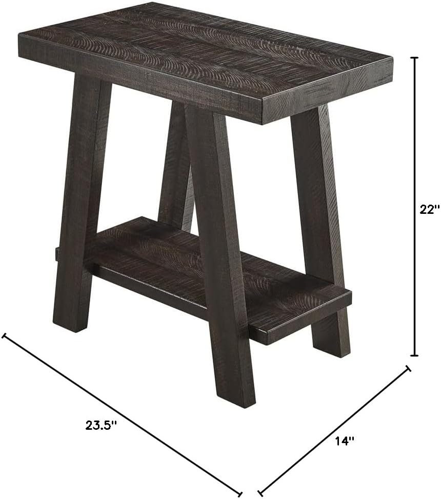 Roundhill Furniture Athens Contemporary Wood Shelf Side Table, Weathered Espresso