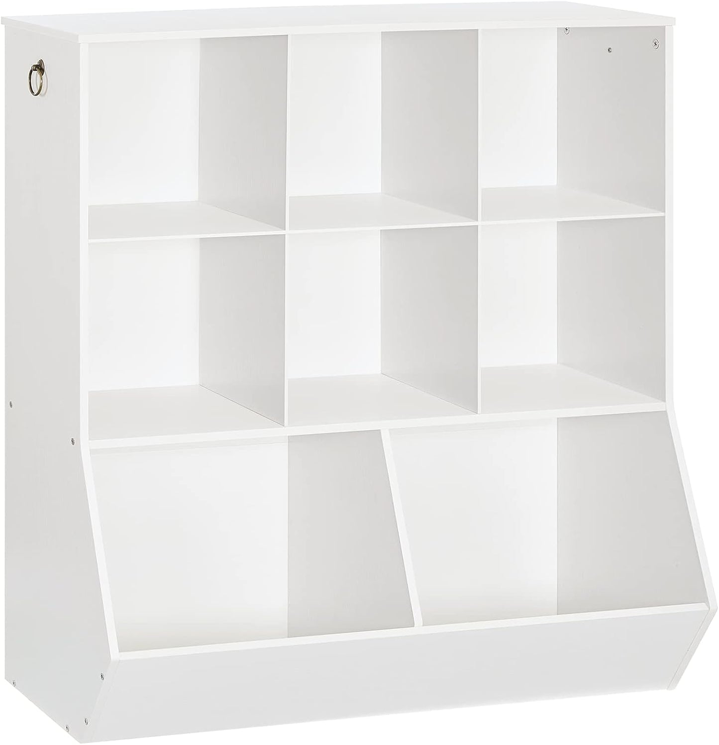 HOOBRO Kids Bookshelf, Toy Storage Organzier with 8 Cubicles, Bookcase Footboard, Bookshelf for Kids, for Playroom, Nursery, Bedroom, and School, White WT35CW01G1
