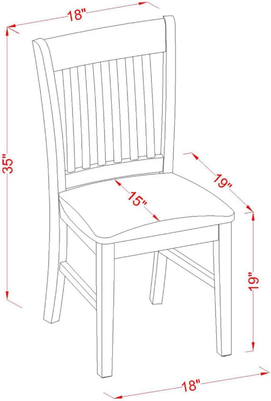 East West Furniture PSNO5-MAH-C 5 Piece Kitchen Table & Chairs Set Includes a Rectangle Dining Table with Butterfly Leaf and 4 Linen Fabric Dining Room Chairs, 32x60 Inch, Mahogany
