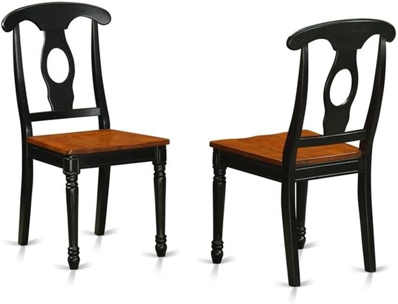 East West Furniture LGKE9-BCH-W 9 Piece Dining Table Set Includes a Rectangle Dining Room Table with Butterfly Leaf and 8 Wooden Seat Chairs, 42x84 Inch, Black & Cherry
