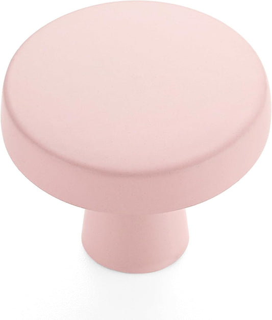 Ravinte 5 Pack Drawer Pulls 1-1/4 Inch Kitchen Cabinet Knobs Solid Round Dresser Drawer Knobs Pink Dresser Knobs Drawer Knobs Simple Cabinet Hardware for Cupboard Drawer Pulls