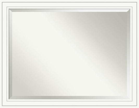 Amanti Art White Bathroom Mirror for Over Sink, 35x45 Craftsman White Rectangle Vanity Mirror, X-Large Casual Wood Frame, Hangs Horizonally and Vertically, Bathroom Wall Decor, Beveled Edge from WI