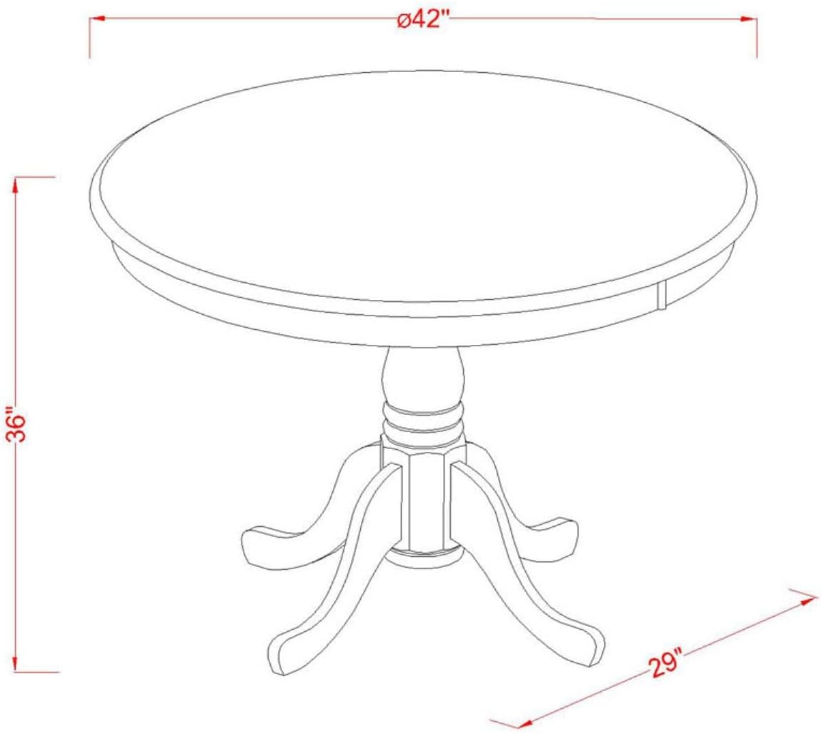 East West Furniture TRCH5-BLK-W 5 Piece Counter Height Pub Set Includes a Round Dining Table and 4 Kitchen Dining Chairs, 42x42 Inch, Black & Cherry