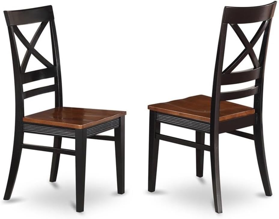 East West Furniture NIQU7-BCH-W 7 Piece Dining Room Table Set Consist of a Rectangle Kitchen Table with Butterfly Leaf and 6 Dining Chairs, 36x66 Inch, Black & Cherry