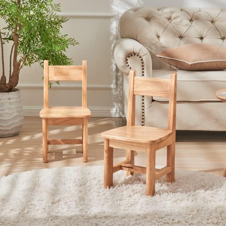 Pure Wood Solid Wood Children Chair for Kids, Kindergarten and Kids' Home Furniture-Natural(2 Same Chairs)