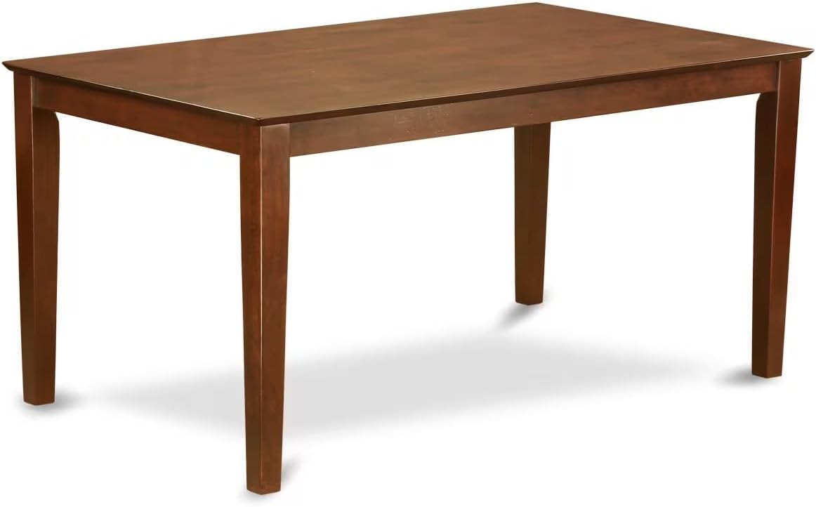 East West Furniture CAAB7-MAH-72 7 Piece Kitchen Table & Chairs Set Consist of a Rectangle Dining Room Table and 6 Firebrick Red Faux Leather Upholstered Chairs, 36x60 Inch, Mahogany