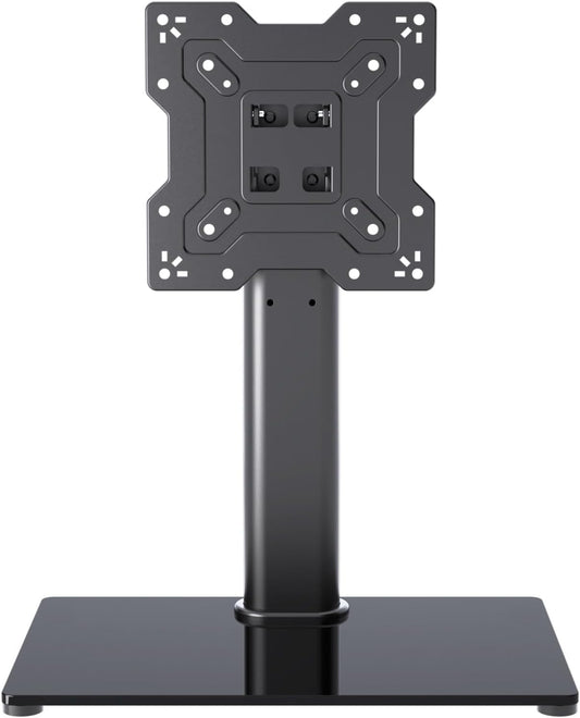 Universal TV Stand Base, Table Top TV Stand for 17-43 Inch LCD/LED TVs, Height Adjustable Monitor Mount Stand with Tempered Glass Base Holds up to 88lbs VESA 200x200mm, TS103