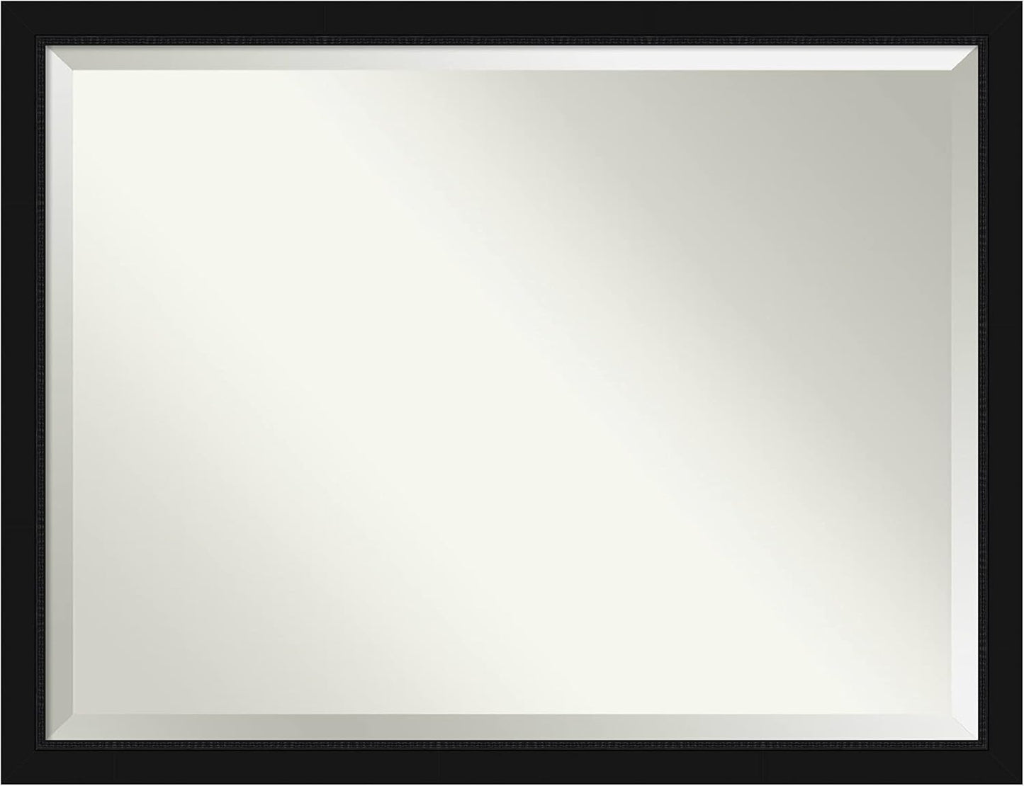 Amanti Art Black Bathroom Mirror for Over Sink, 33x43 Avon Black Rectangle Vanity Mirror, X-Large Casual Frame, Hangs Horizonally and Vertically, Bathroom Wall Decor, Beveled Edge
