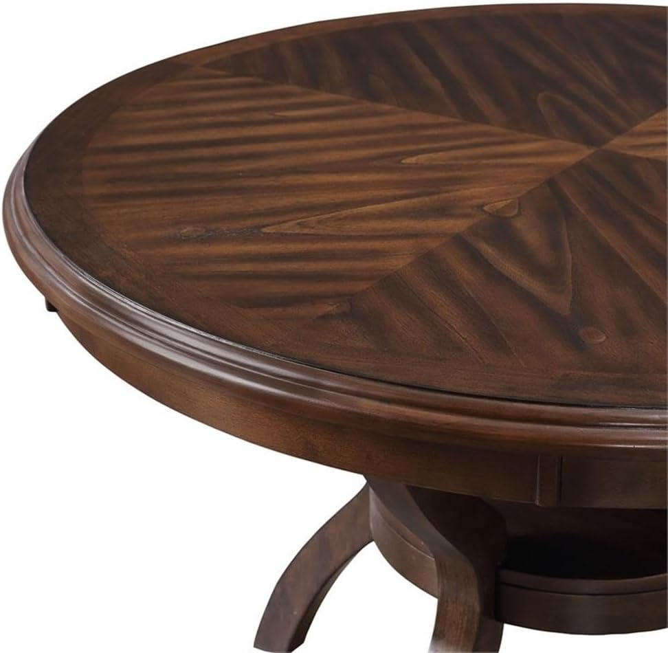 New Classic Furniture Cori 5-Piece Round Dining Set with 1 Table and 4 Chairs, Cherry Brown