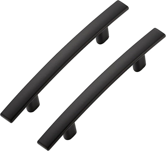 30 Pack Cabinet Handles 3" Hole Center - Curved Cabinet Pulls Black Drawer Pulls for Kitchen Cupboard Solid Hardware for Dresser Drawer Arch Hardware