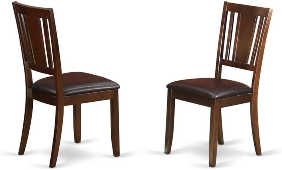 East West Furniture HLDU5-MAH-LC 5 Piece Kitchen Table Set for 4 Includes a Round Dining Room Table with Pedestal and 4 Faux Leather Upholstered Dining Chairs, 42x42 Inch, Mahogany