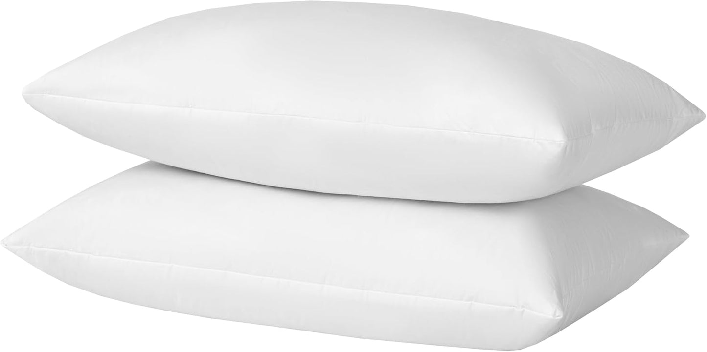 16X26 Oblong Feather & Down Pillow Insert, 100% Cotton Fabric, Set of 2, White