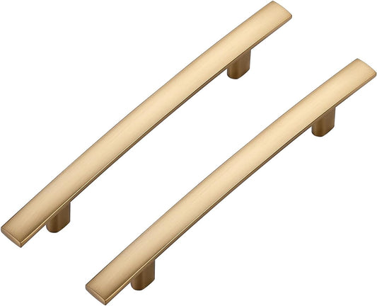 15 Pack Cabinet Handles 4" Hole Center - Curved Cabinet Pulls Champagne Bronze Drawer Pulls for Kitchen Cupboard Solid Handles for Dresser Drawer Arch Closet Hardware