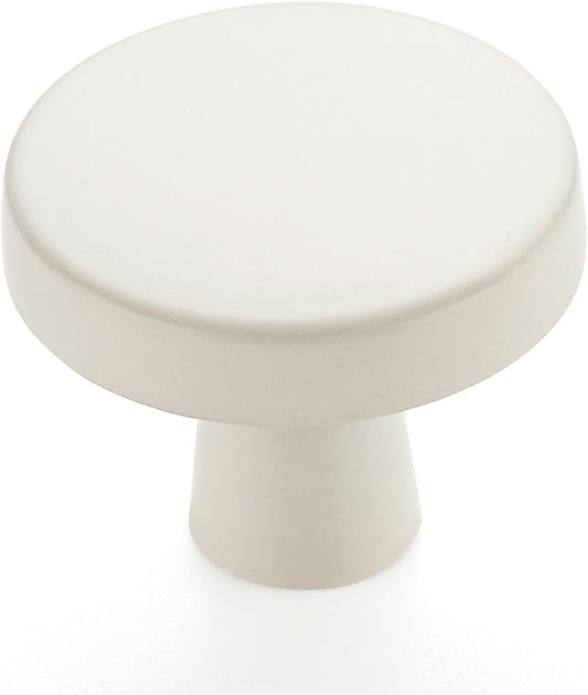 Ravinte 15 Pack Drawer Pulls 1-1/4 Inch White Kitchen Cabinet Knobs Solid Round Dresser Handles for Simple Cupboard Hardware