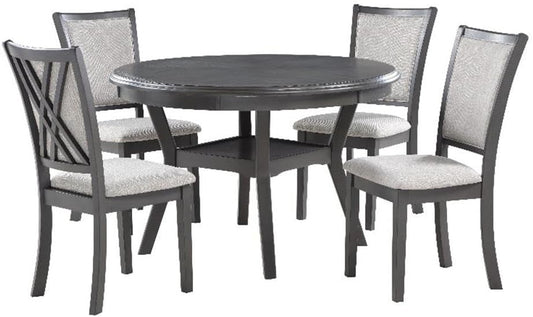 New Classic Furniture Amy 5-Piece Dining Table Set, Gray