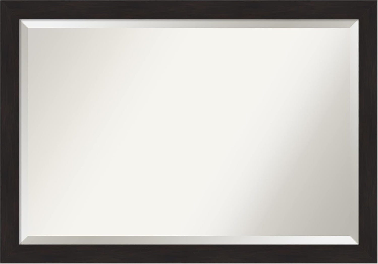 Amanti Art Brown Bathroom Mirror for Over Sink, 28x40 Furniture Espresso Narrow Rectangle Vanity Mirror, Large Casual Frame, Hangs Horizonally and Vertically, Bathroom Wall Decor, Beveled Edge