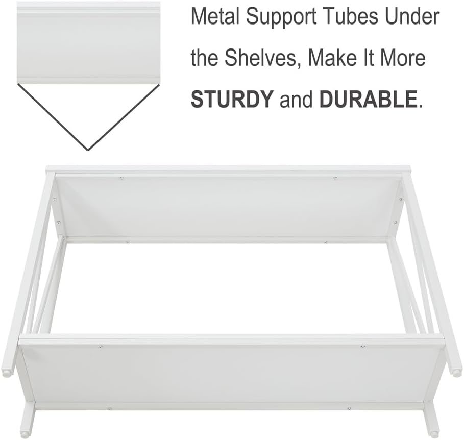 EXCEFUR Rustic Sofa Table, Industrial Console Table for Entryway, Wood and Metal Hallway Table for Living Room, White Oak