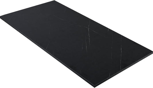 Kaboon Universal Tabletop 45.67"x23.62", Solid One-Piece Melamine Table Top, Double Desk L-Desk DIY, Home and Office,Cloud Atlas/Black Marble