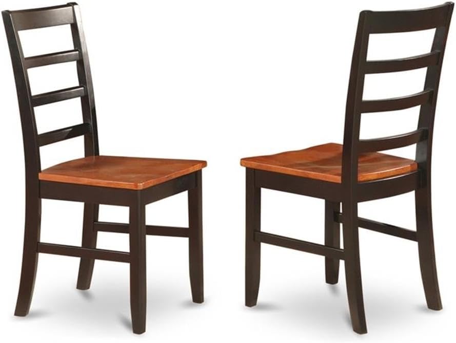 East West Furniture DOPF7-BCH-W 7 Piece Kitchen Table & Chairs Set Consist of a Rectangle Dining Room Table with Butterfly Leaf and 6 Solid Wood Seat Chairs, 42x78 Inch, Black & Cherry