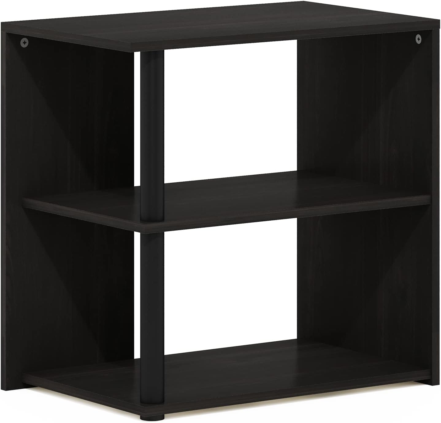Furinno Romain 2-Tier End Table, Espresso/Black