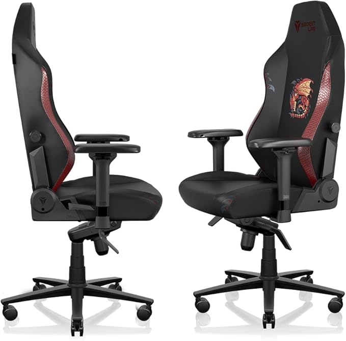 Secretlab Titan Evo Monster Hunter Gaming Chair - Reclining - Ergonomic & Comfortable Computer Chair with 4D Armrests - Magnetic Head Pillow & 4-Way Lumbar Support - Black/Red - Leatherette