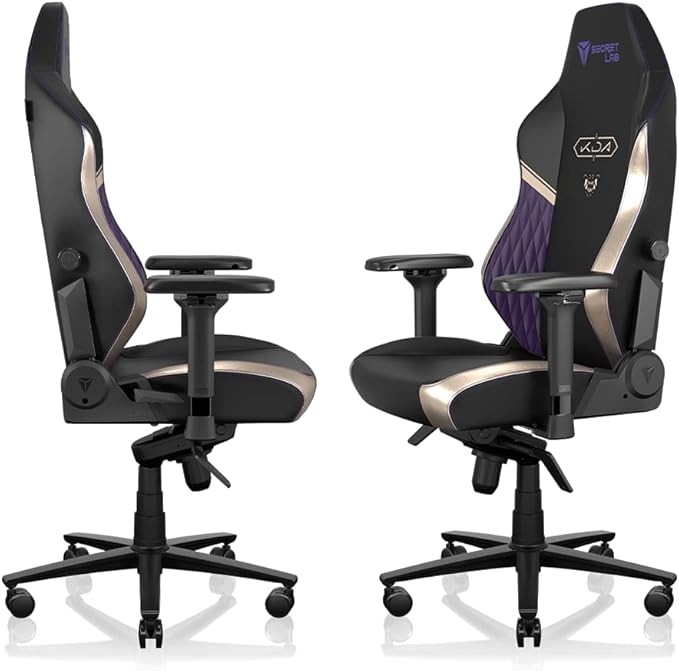Secretlab Titan Evo K/DA POP/Stars Gaming Chair - Reclining & Heavy Duty Computer Chair with 4D Armrests - Magnetic Head Pillow & Lumbar Support - Big and Tall 395 lbs - Black/Gold - Leatherette
