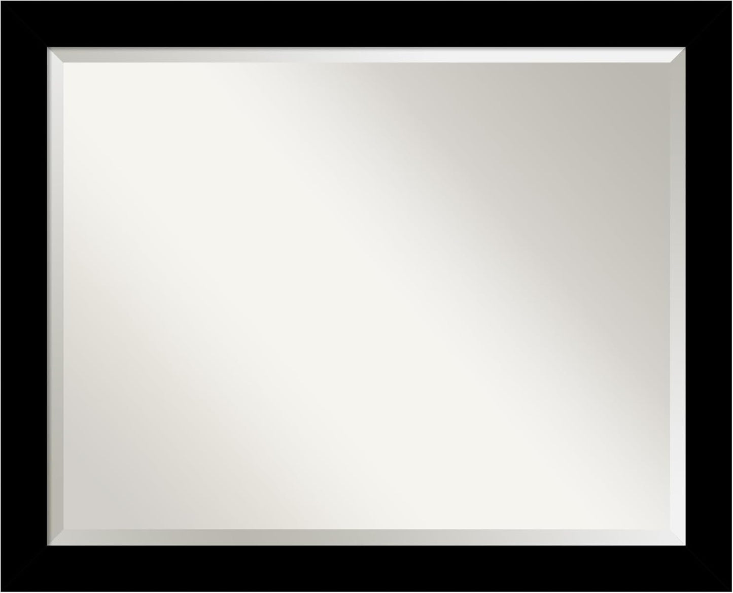 Amanti Art Black Bathroom Mirror for Over Sink, 26x32 Brushed Black Rectangle Vanity Mirror, Large Modern Contemporary Frame, Hangs Horizonally and Vertically, Bathroom Wall Decor, Beveled Edge