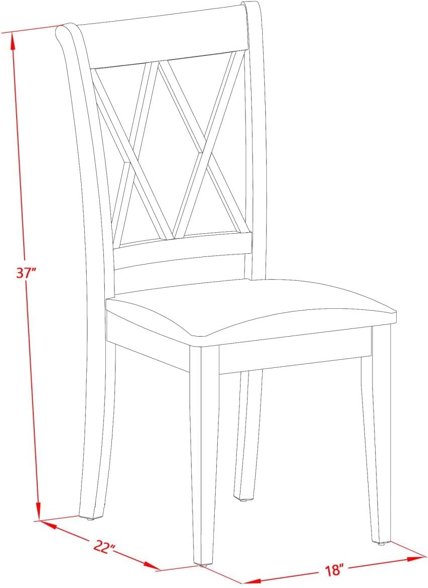 East West Furniture MLCL3-MAH-C 3 Piece Dining Room Furniture Set Contains a Rectangle Wooden Table with Butterfly Leaf and 2 Linen Fabric Kitchen Dining Chairs, 36x54 Inch, Mahogany
