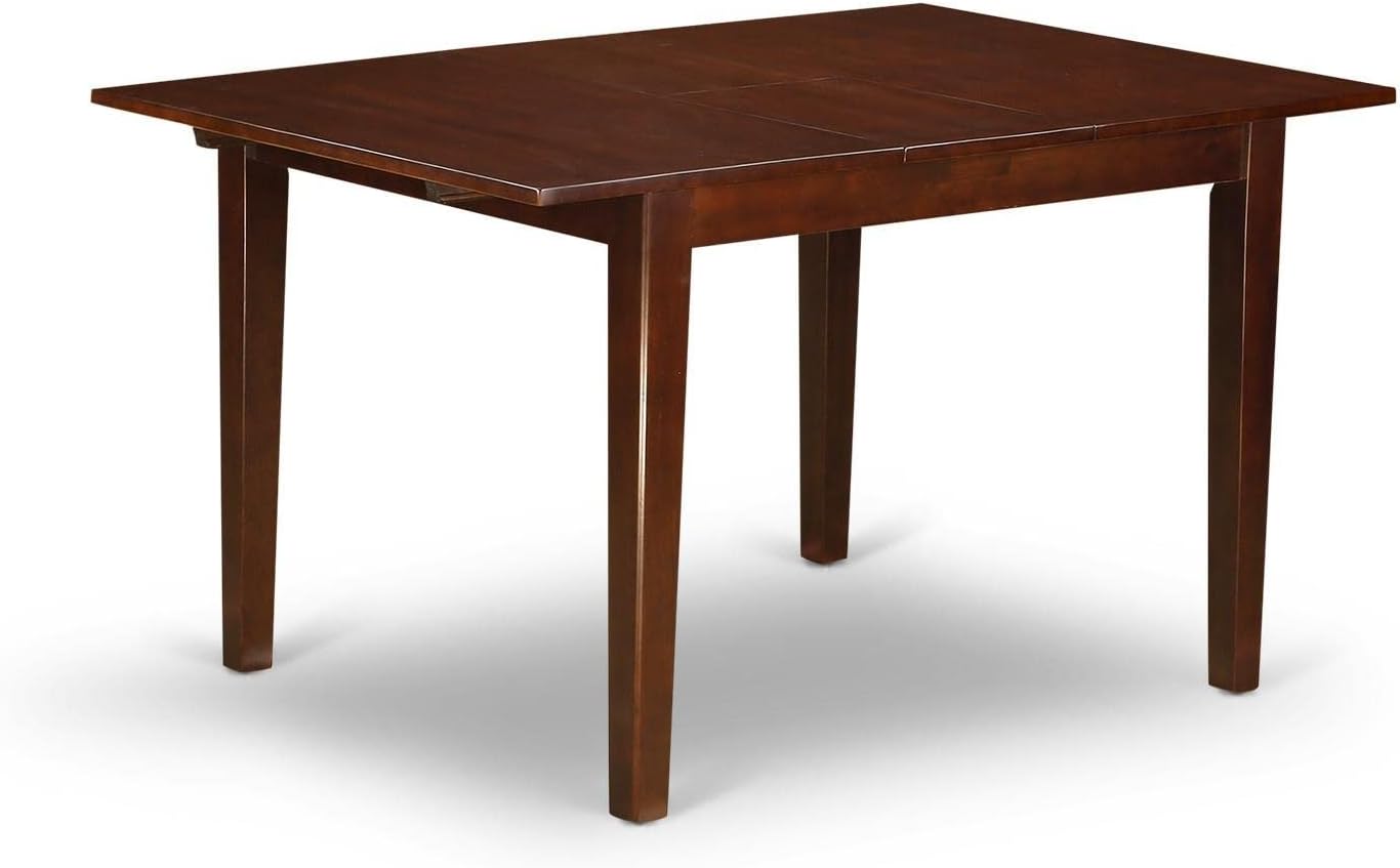 East West Furniture MLCL3-MAH-C 3 Piece Dining Room Furniture Set Contains a Rectangle Wooden Table with Butterfly Leaf and 2 Linen Fabric Kitchen Dining Chairs, 36x54 Inch, Mahogany