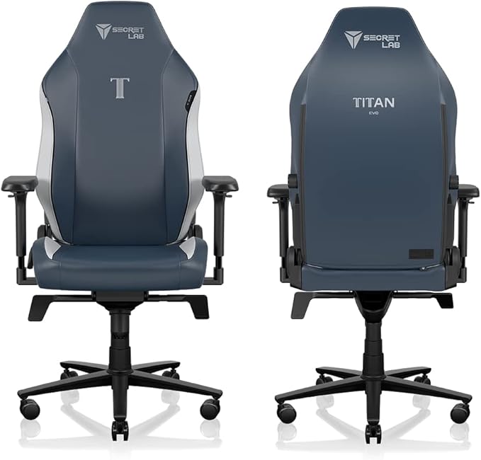 Secretlab Titan Evo Royal Gaming Chair - Reclining - Ergonomic & Comfortable Computer Chair with 4D Armrests - Magnetic Head Pillow & 4-Way Lumbar Support - Small - Blue - Leatherette