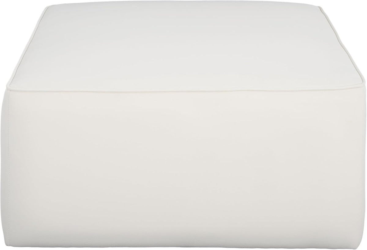 Christopher Knight Home Isa Velvet Ottoman Footstool, Square Pouf Poufee Footrest Ottoman Large Seat, Modern Side Table for Living Room Bedroom Home Decor, Cream, 30"