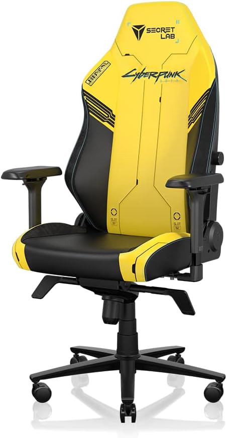 Secretlab Titan Evo Cyberpunk 2077 Gaming Chair - Reclining - Ergonomic & Comfortable Computer Chair with 4D Armrests - Magnetic Head Pillow & 4-Way Lumbar Support - Yellow/Black - Leatherette