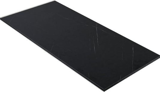 Kaboon Universal Tabletop40 x18, Solid One-Piece Melamine Table Top, Double L-Desk Floating Desk DIY, Home and Office,Cloud Atlas/Black Marble