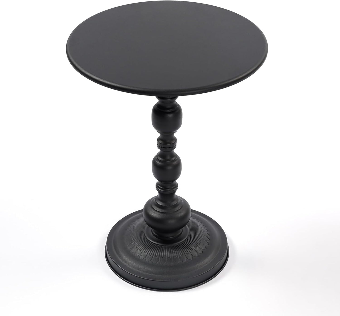 Drink Table for Small Spaces, Martini Table Cocktail Tables Drink Stand, Modern Small Side Pedestal Table, Accent End Metal Round Coffee Table for Living Room, Bedroom, Patio, Bar, Black