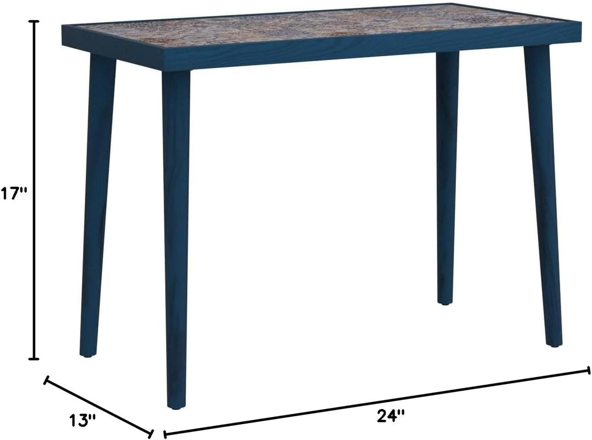 Comfyt Coffee Table, Side Table, End Table, Nightstand Nesting Table Bedside Table Accent Table Home Essentials Wood Tiled Top Rustic Table Ceramic Tiles Mexican Tile Table