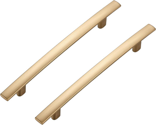 25 Pack Cabinet Handles 5" Hole Center - Curved Cabinet Pulls Champagne Bronze Drawer Pulls for Kitchen Cupboard Solid Handles for Dresser Drawer Arch Closet Hardware
