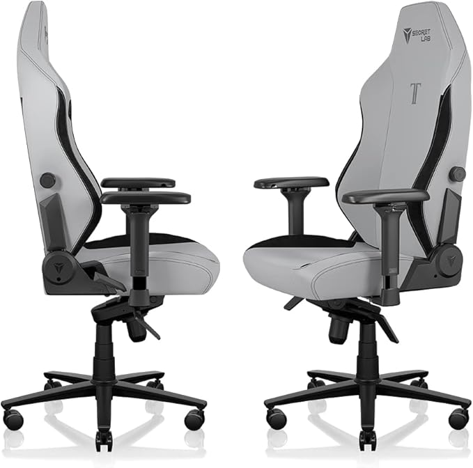 Secretlab Titan Evo Ash Gaming Chair - Reclining - Ergonomic & Comfortable Computer Chair with 4D Armrests - Magnetic Head Pillow & 4-Way Lumbar Support - Small - Gray - Leatherette