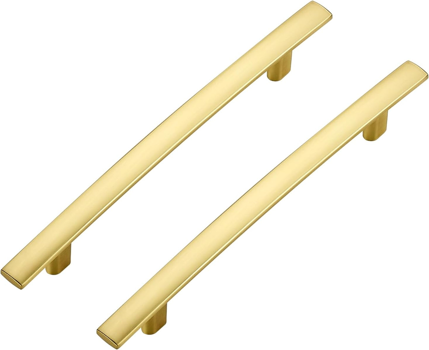 15 Pack Cabinet Handles 5" Hole Center - Curved Cabinet Pulls Brushed Brass Drawer Pulls for Kitchen Cupboard Solid Handles for Dresser Drawer Arch Closet Hardware