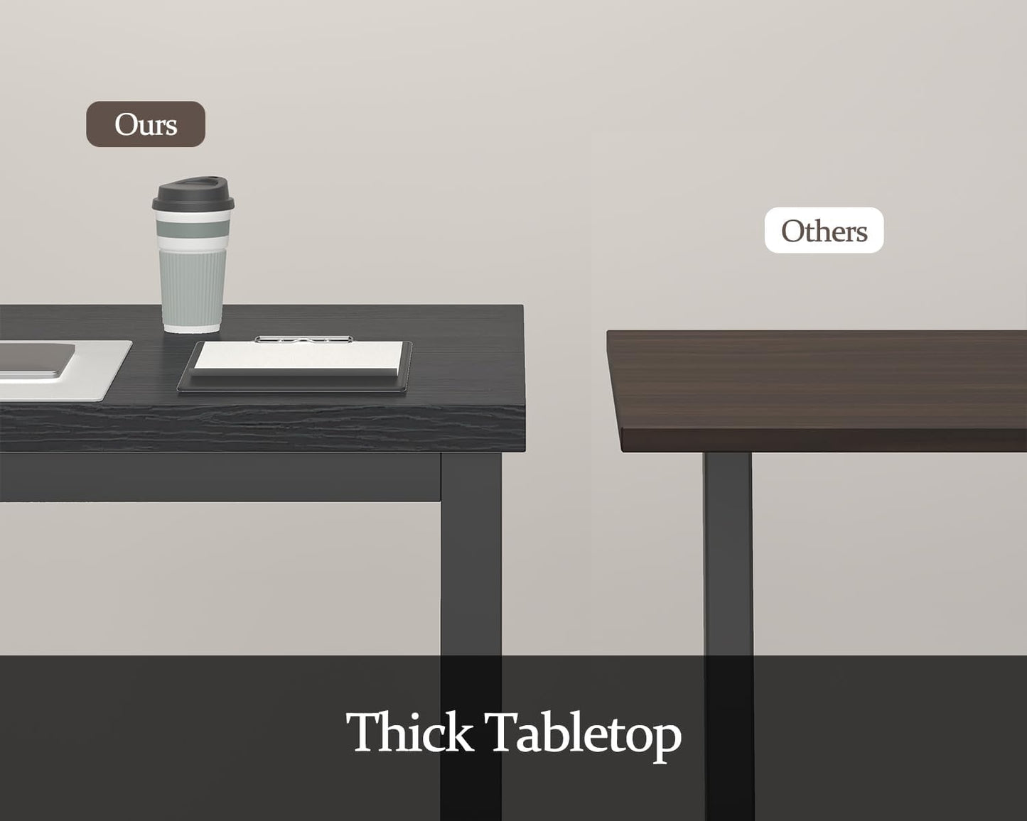 55.1 Inch Small Computer Desk, Home Office Desk, Modern Table for 2 Person Kids Student Gaming Computer Desk, Simple Office Table for Work,Craft,Writing,Studying, Etc., Black.
