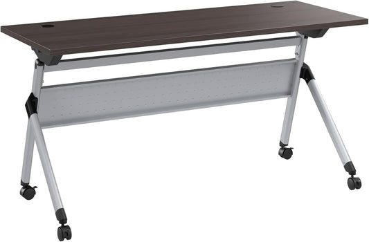 Bush Business Furniture Folding Training Table, 72 inch Desk, Commercial-Grade Bundle for Office or Classroom, Envision Collection, Gray